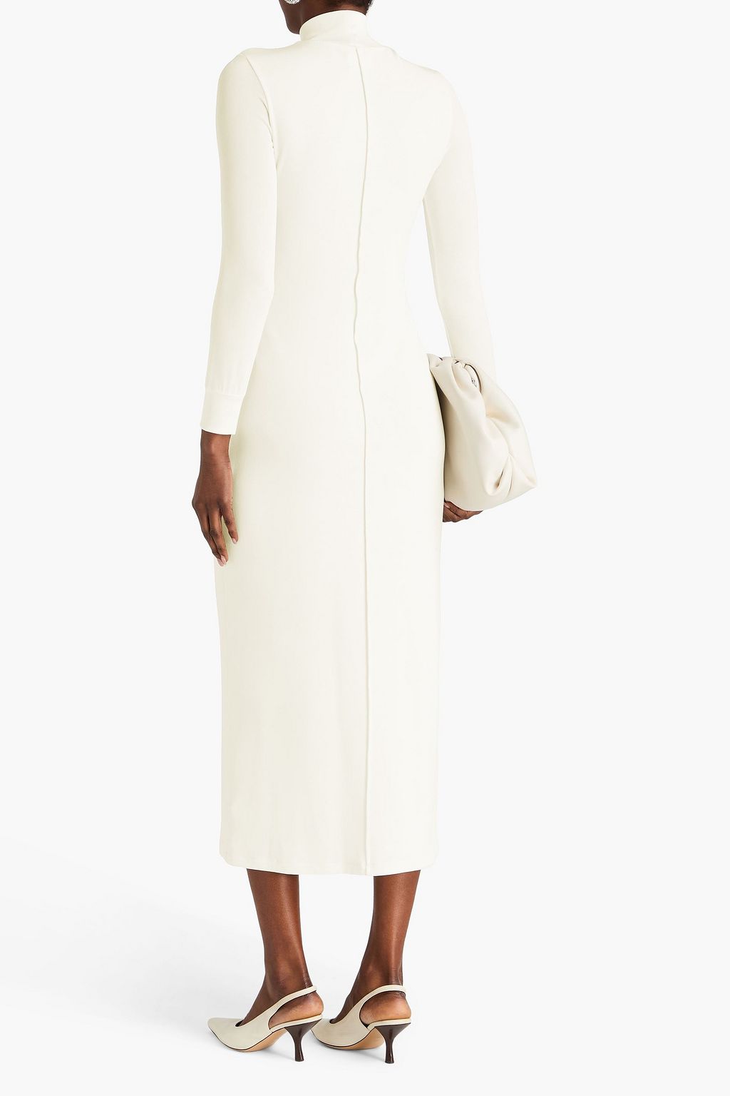 KHAITE Devon Midikleid aus Stretch-Jersey mit Stehkragen