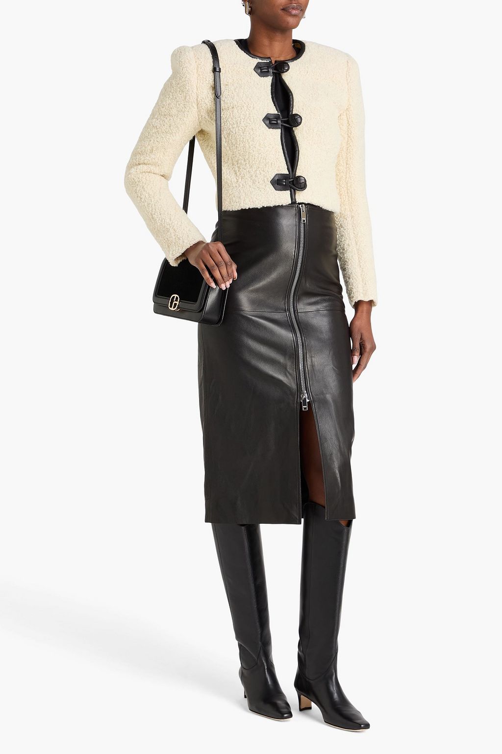 ISABEL MARANT Leather midi skirt