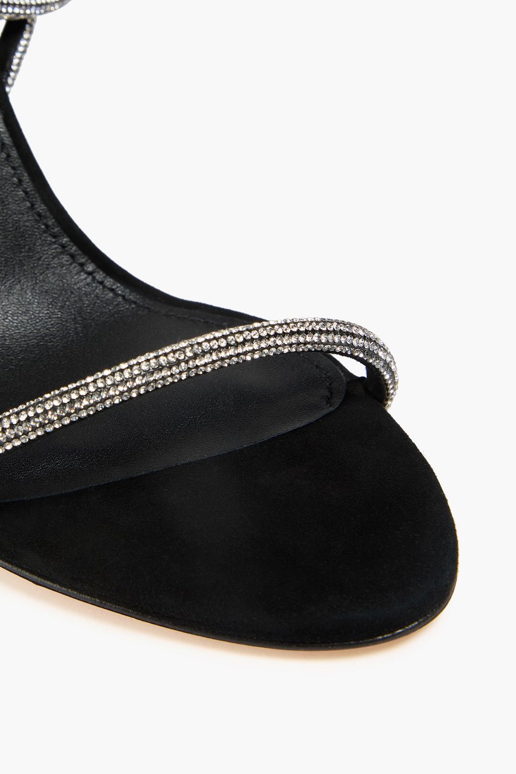 PARIS TEXAS Crystal-embellished suede wedge sandals