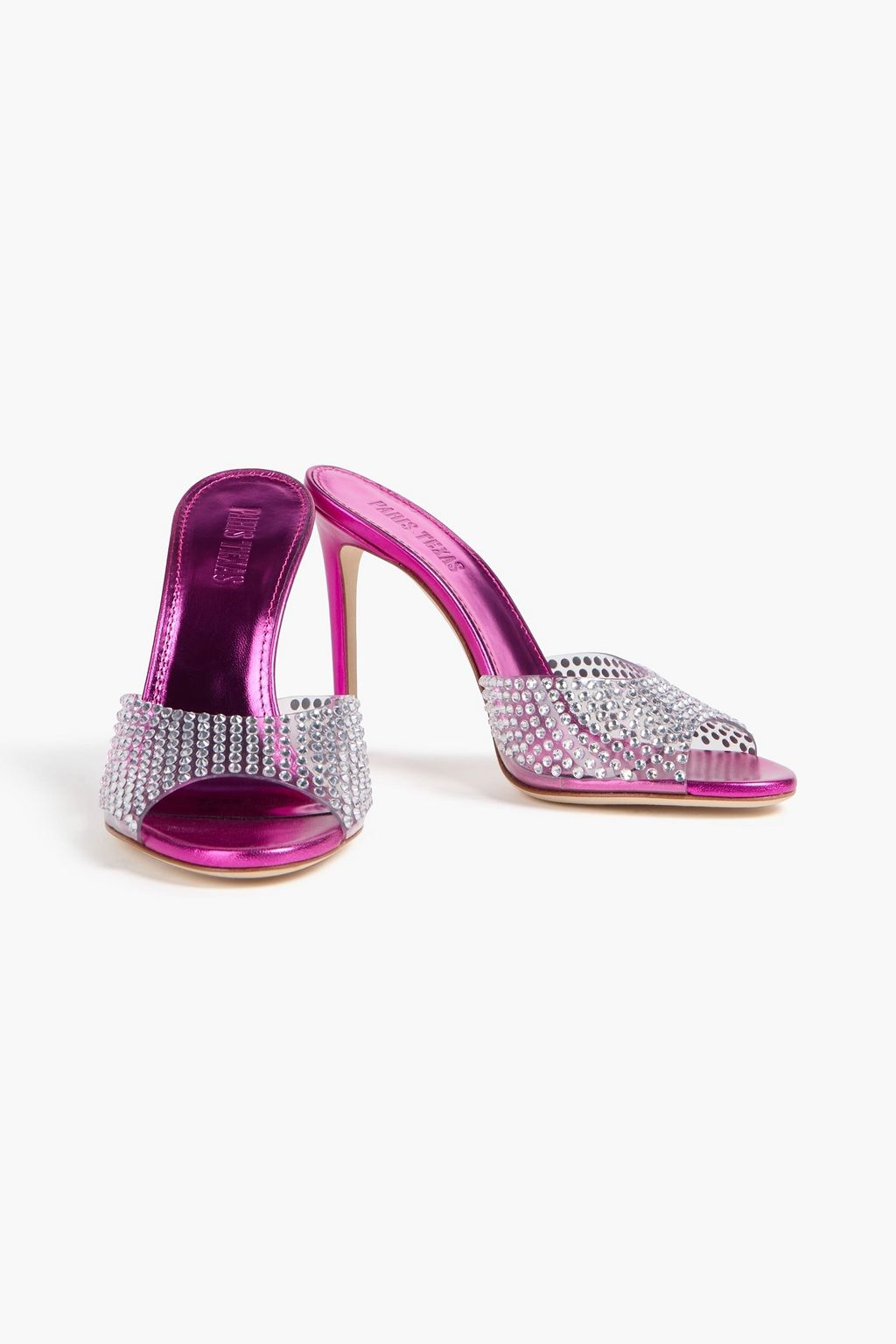 PARIS TEXAS Crystal-embellished PVC mules