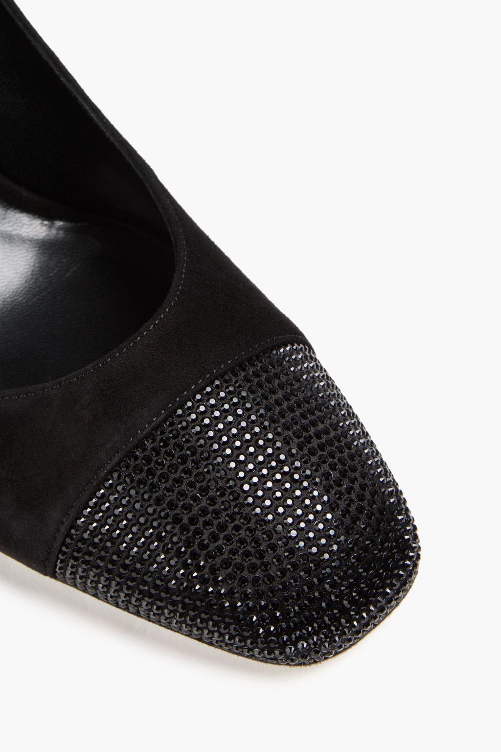 RENE' CAOVILLA حذاء بكعب عالٍ من جلد السويد مزين بالكريستال