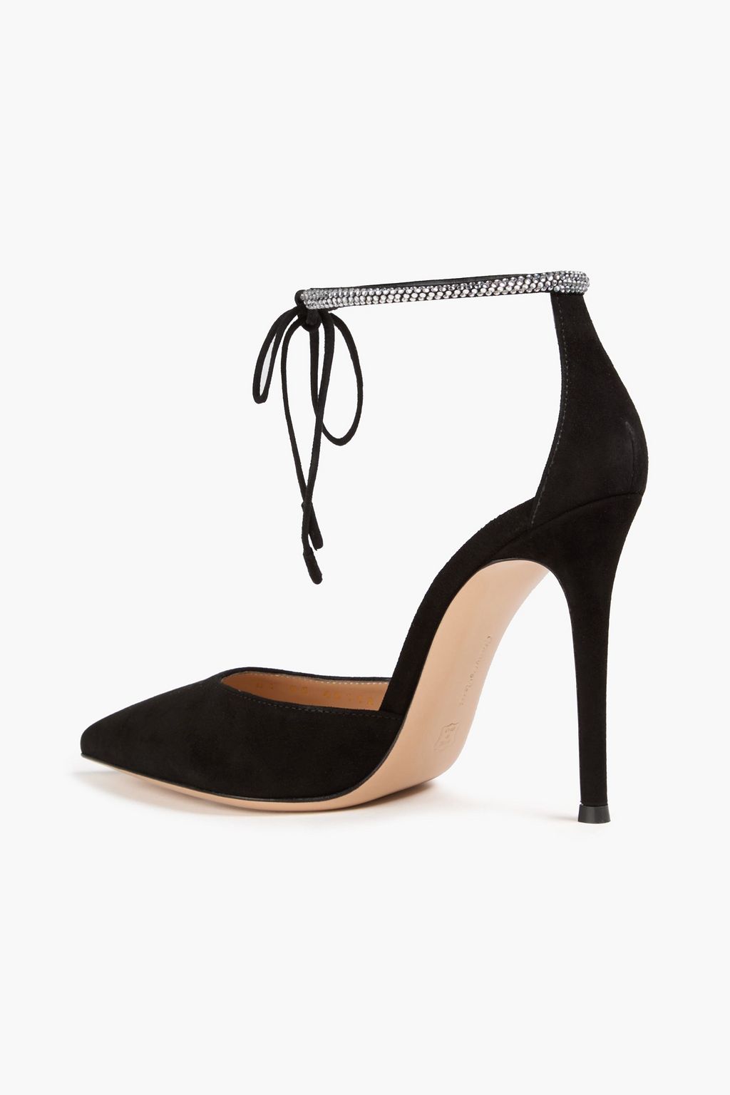 GIANVITO ROSSI Montecarlo crystal-embellished suede pumps