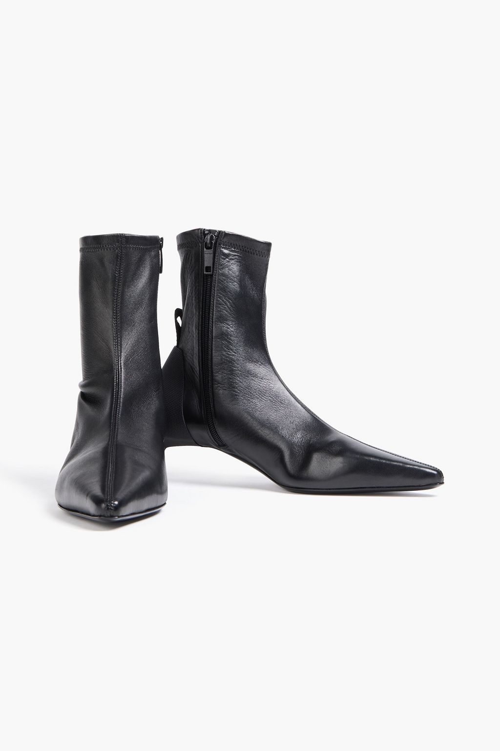 COURRÈGES Ankle Boots aus Leder und Scuba
