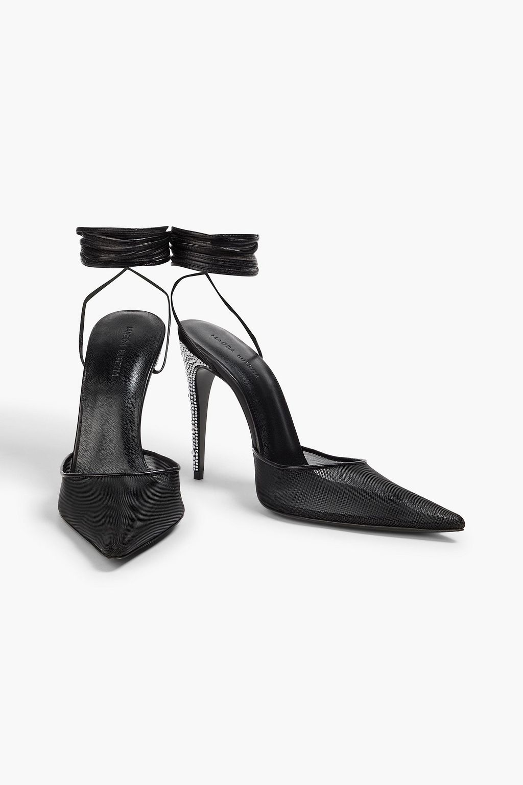 MAGDA BUTRYM Crystal-embellished mesh pumps