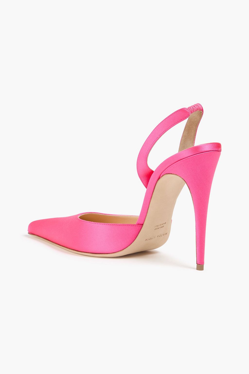 MAGDA BUTRYM Neon satin slingback pumps