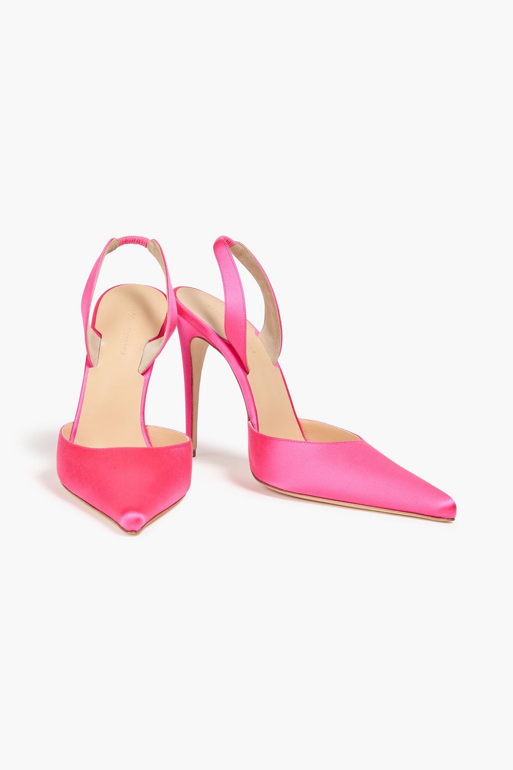 MAGDA BUTRYM Neon satin slingback pumps