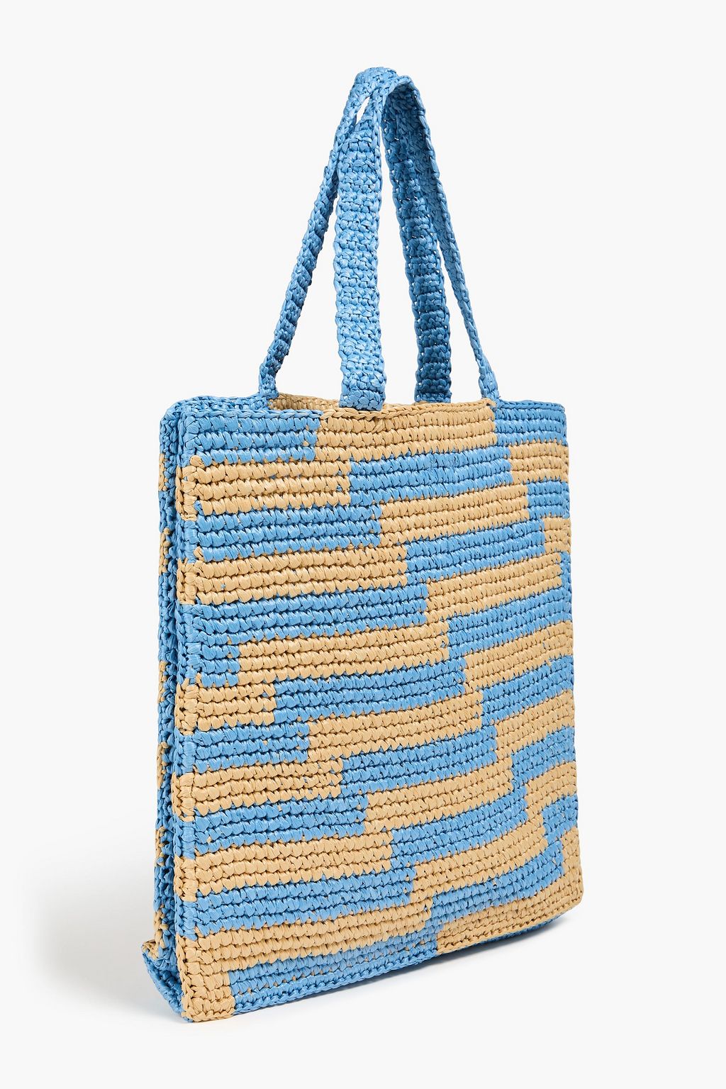 JIMMY CHOO حقيبة توت من نسيج الرافيا الصناعي