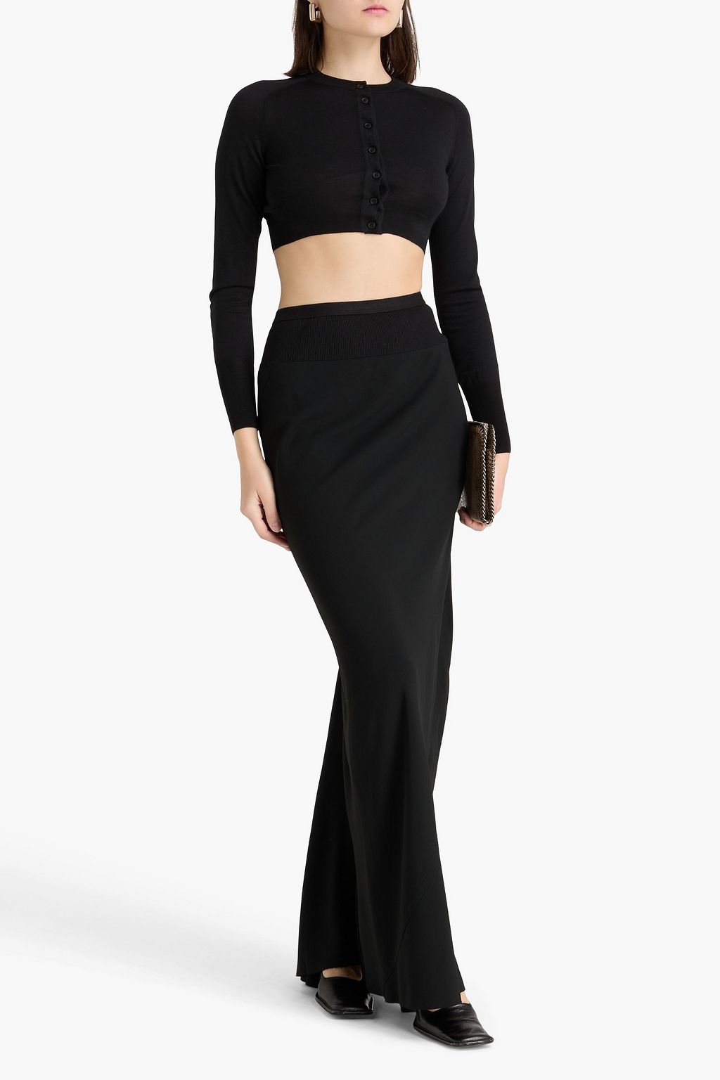 RICK OWENS تنورة طويلة "كودا" من الكريب