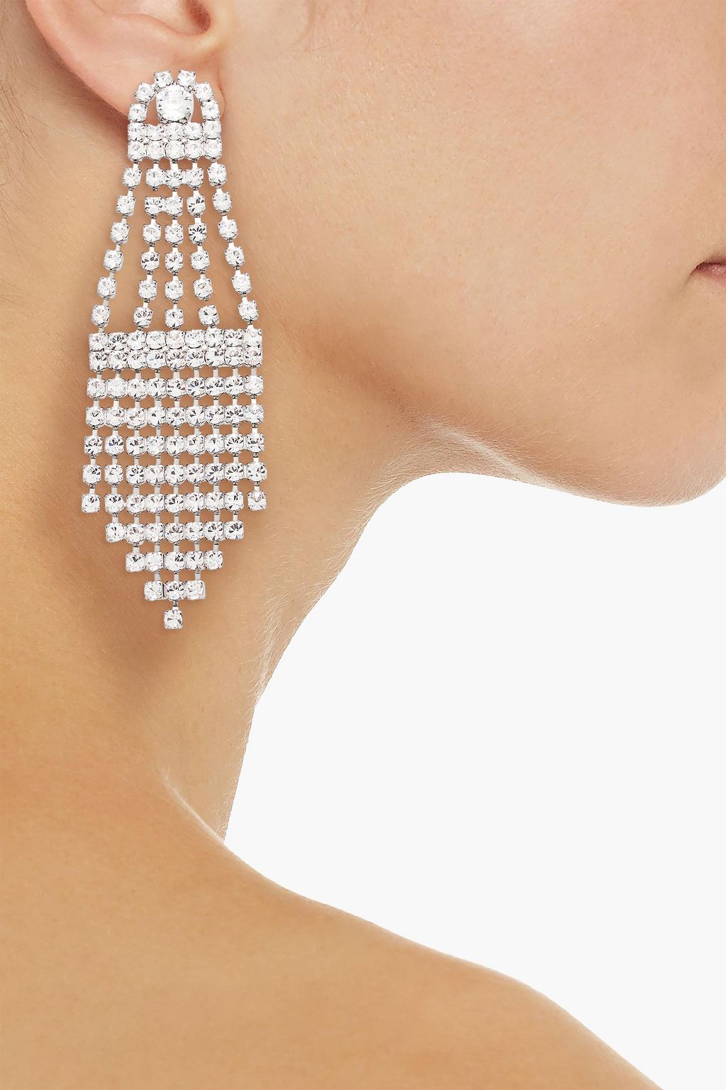 OSCAR DE LA RENTA Gold-tone crystal earrings