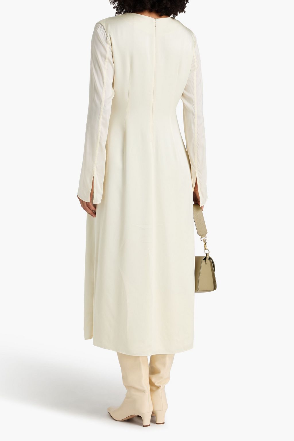 JIL SANDER Satin-crepe midi dress