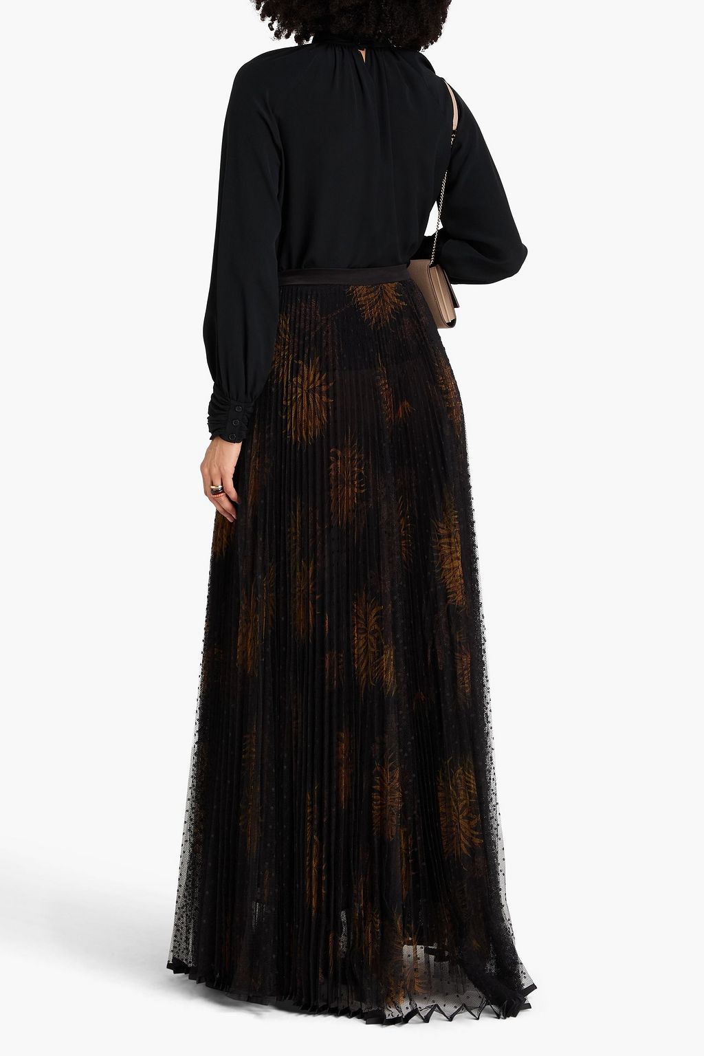 ETRO Layered printed point d'esprit maxi skirt