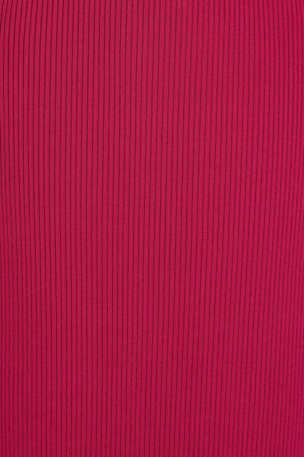 ALTUZARRA 트위스트 디테일 리브 니트 미디 드레스