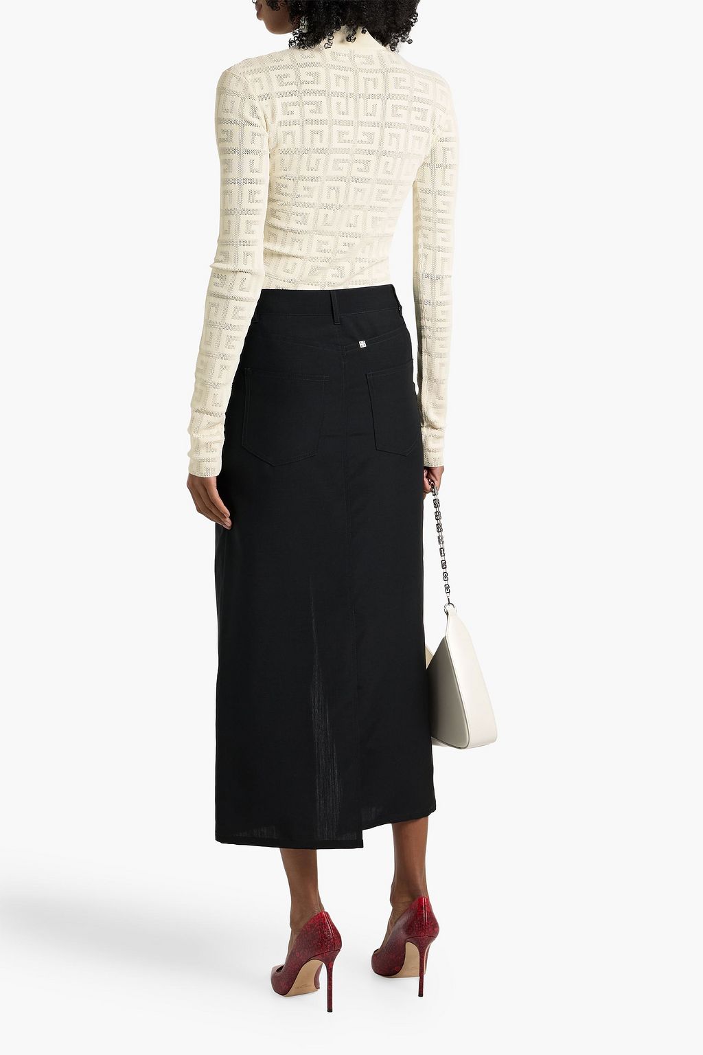 GIVENCHY Wool and mohair-blend midi skirt