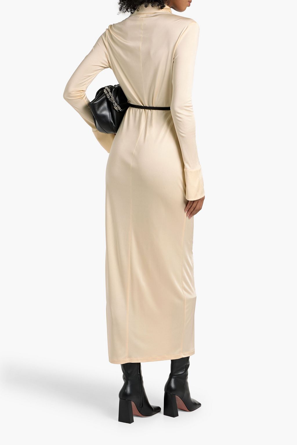 GIVENCHY Belted satin maxi shirt dress