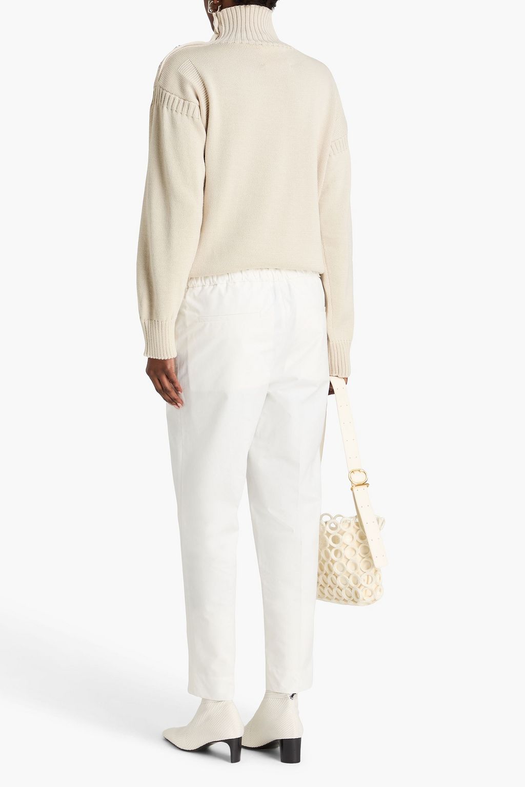 JIL SANDER+ بنطال قصير من قطن بوبلين بقصّة أرجل مستقيمة