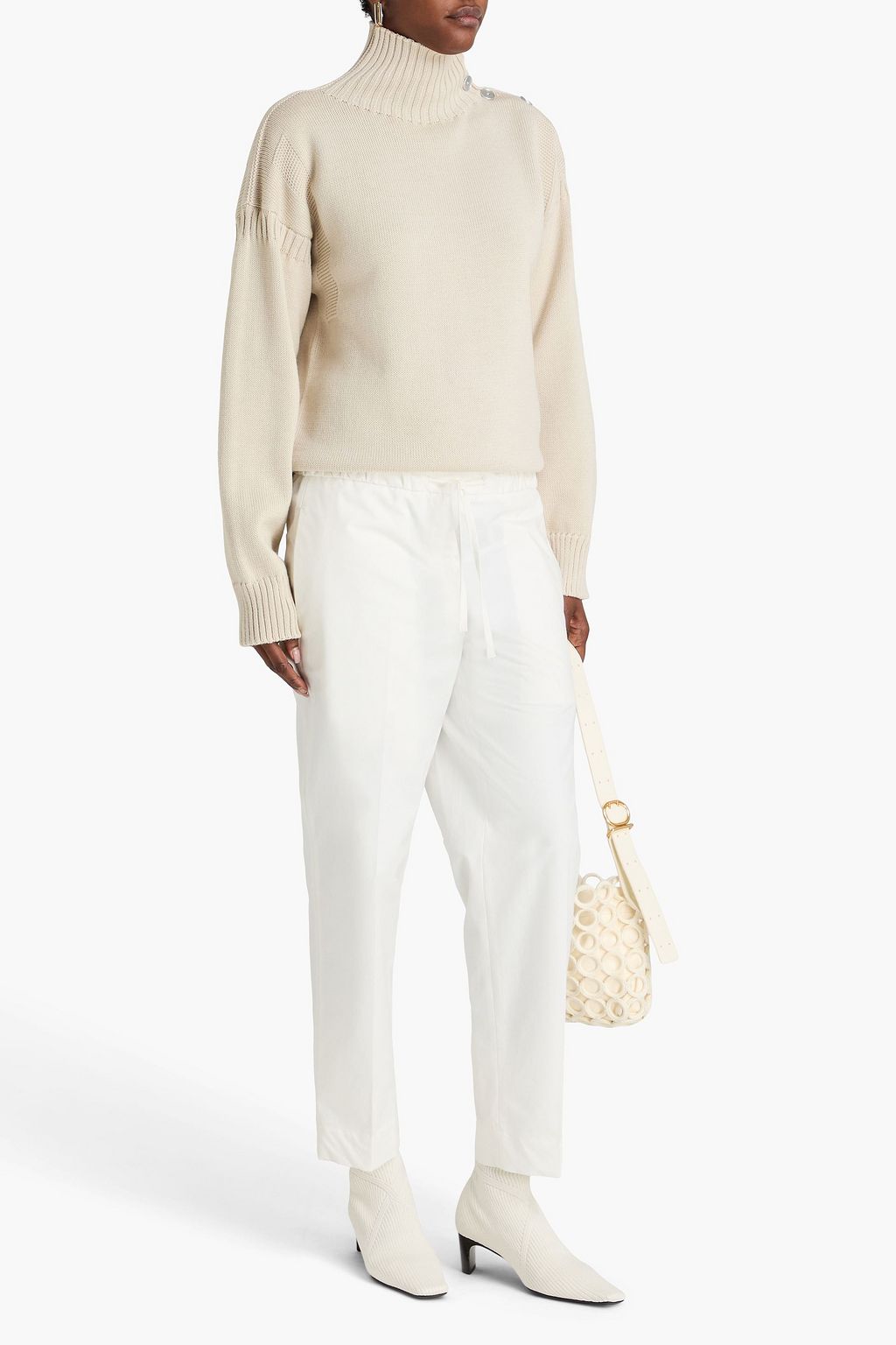 JIL SANDER+ بنطال قصير من قطن بوبلين بقصّة أرجل مستقيمة