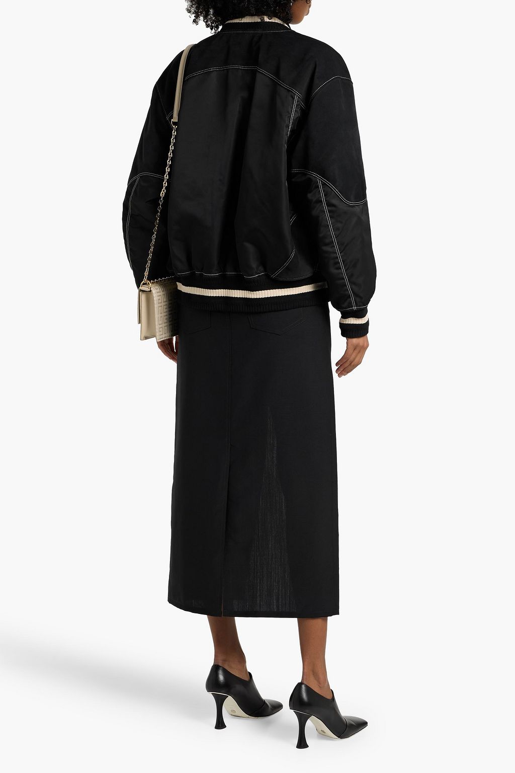 GIVENCHY Suede-paneled twill bomber jacket