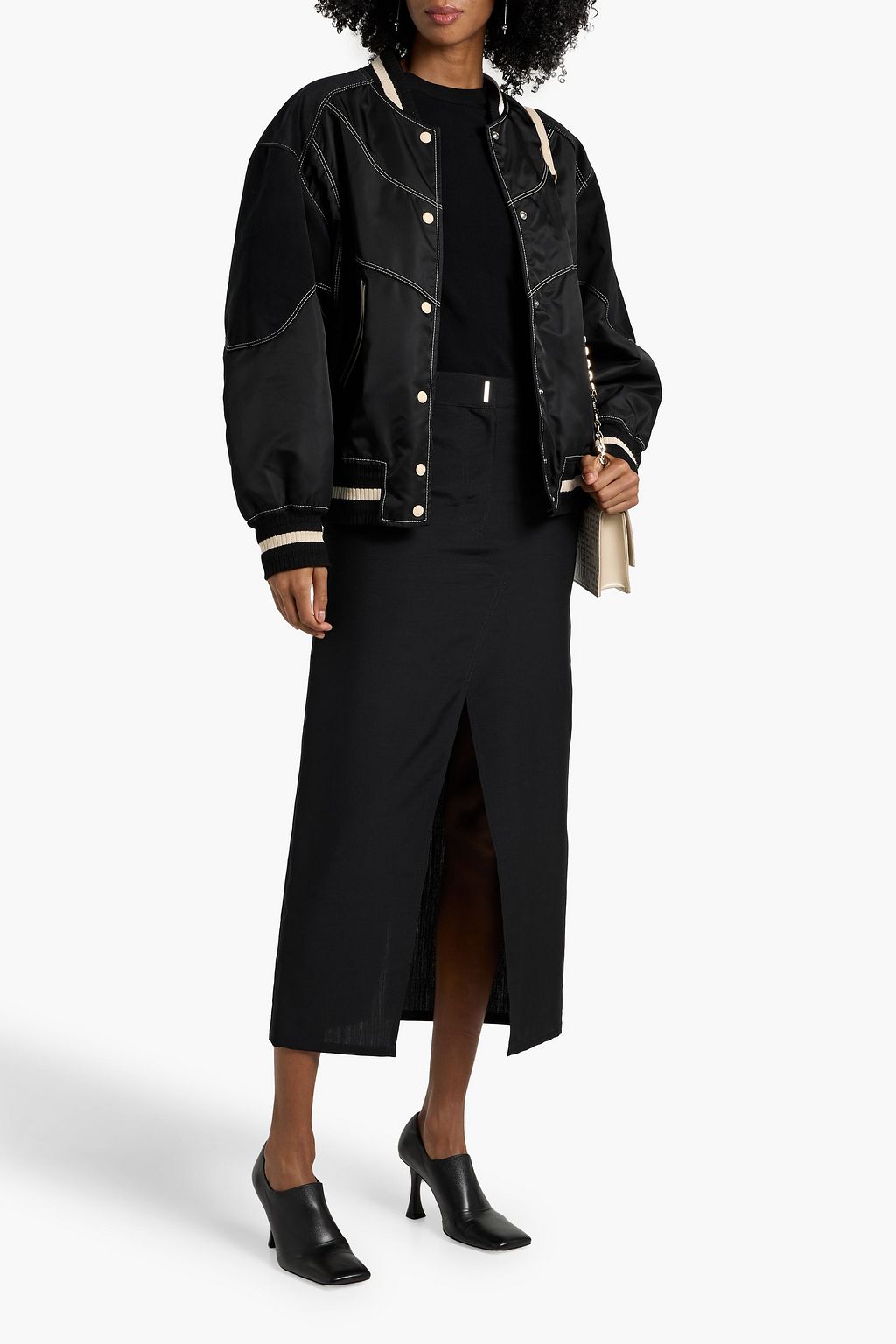 GIVENCHY Suede-paneled twill bomber jacket
