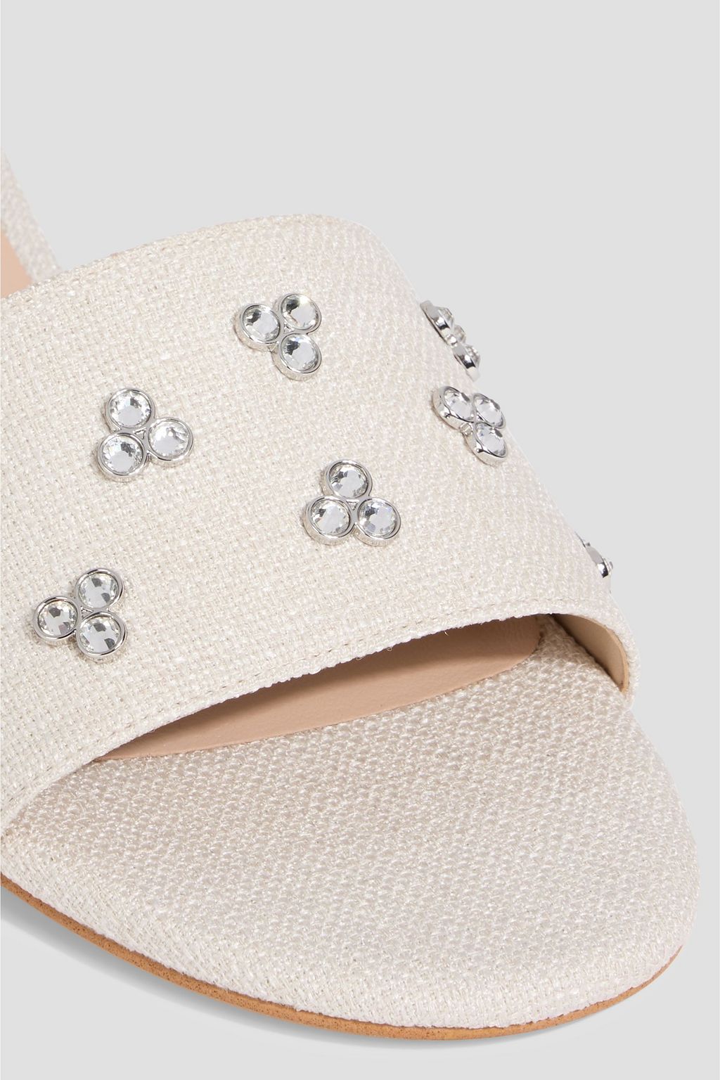 STUART WEITZMAN Tammy crystal-embellished tweed mules