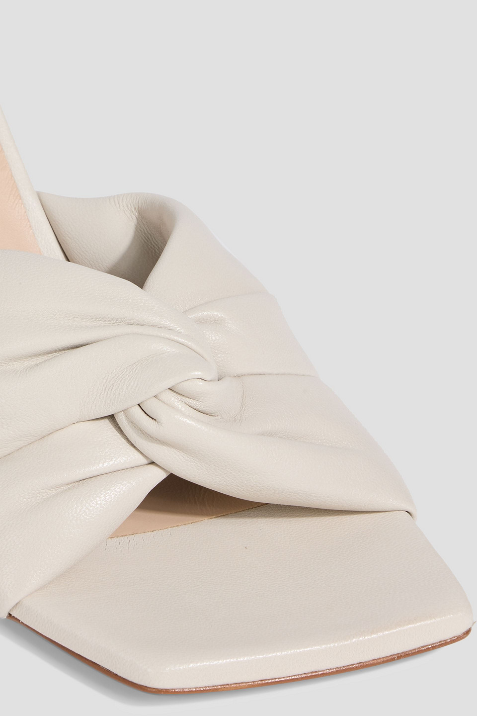 Stuart Weitzman Glamknot 85 Leather Mules In Neutral