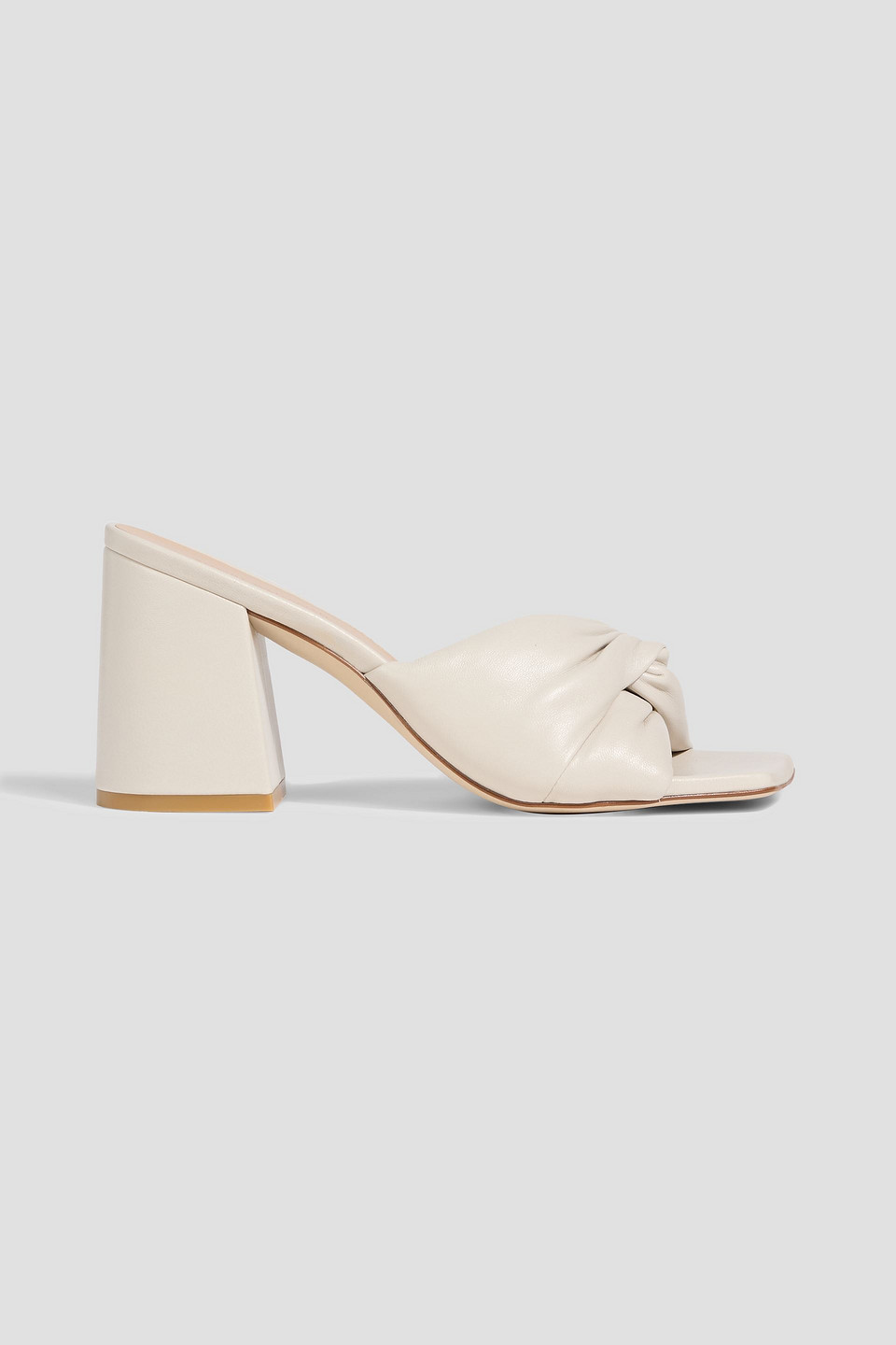 Stuart Weitzman Glamknot 85 Leather Mules In Neutral