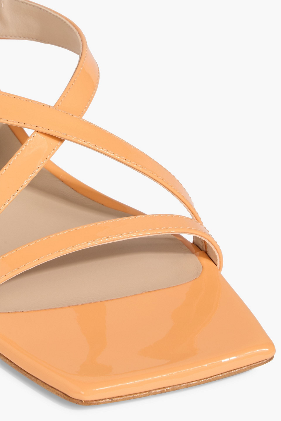 Stuart Weitzman Oasis 50 Patent-leather Slingback Sandals In Orange