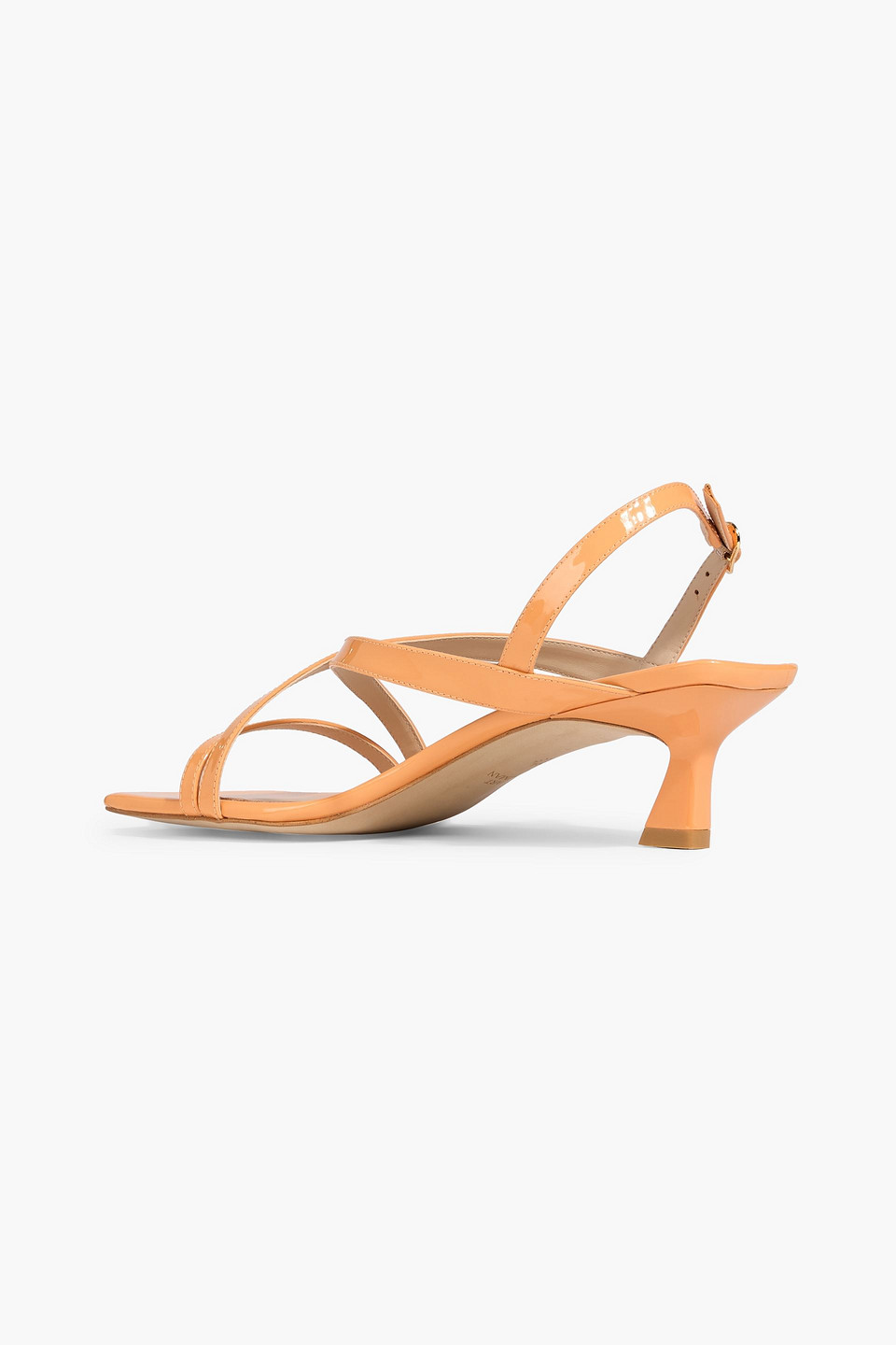 Stuart Weitzman Oasis 50 Patent-leather Slingback Sandals In Orange