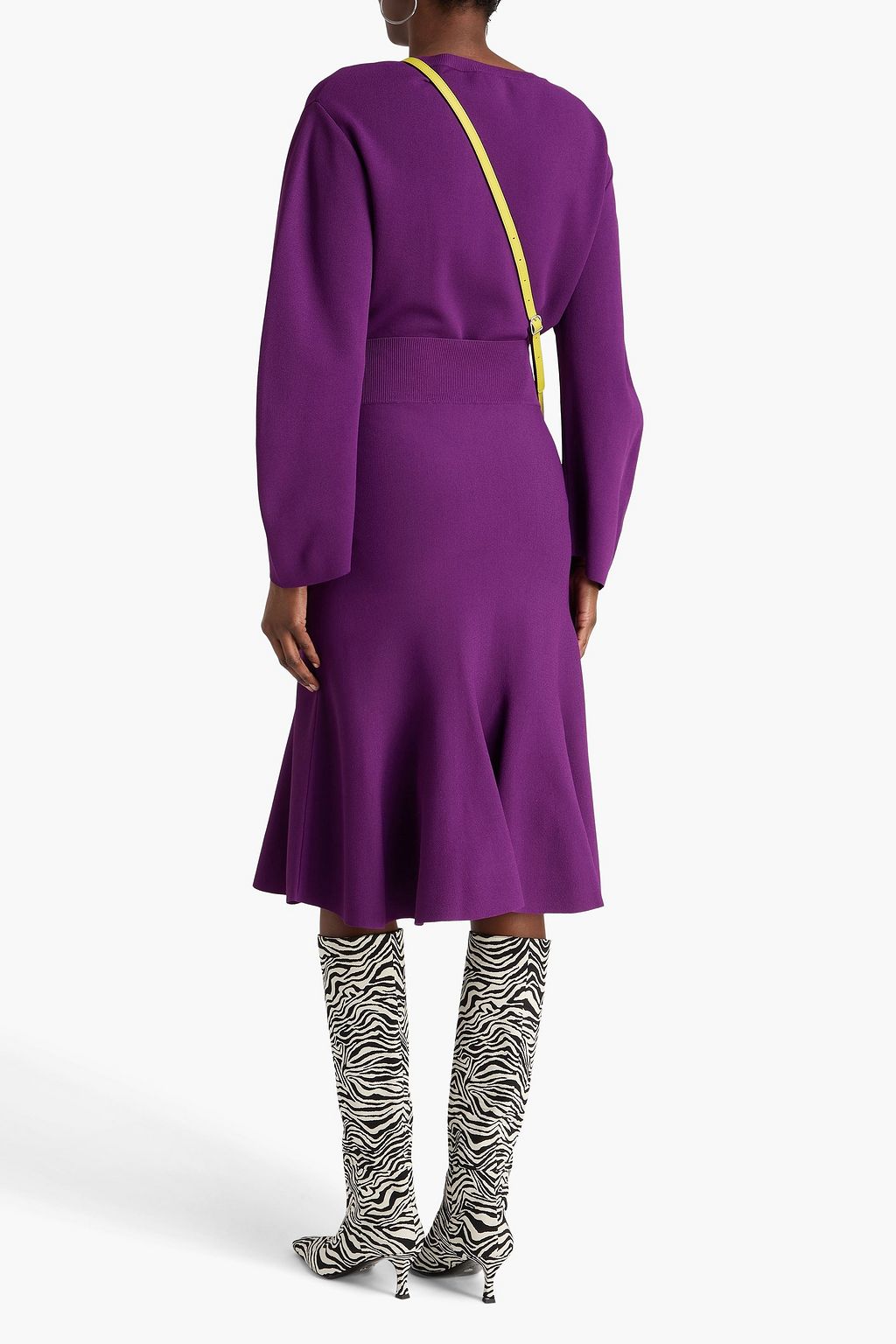 STELLA MCCARTNEY تنورة متوسطة الطول من نسيج محبوك بحواف واسعة