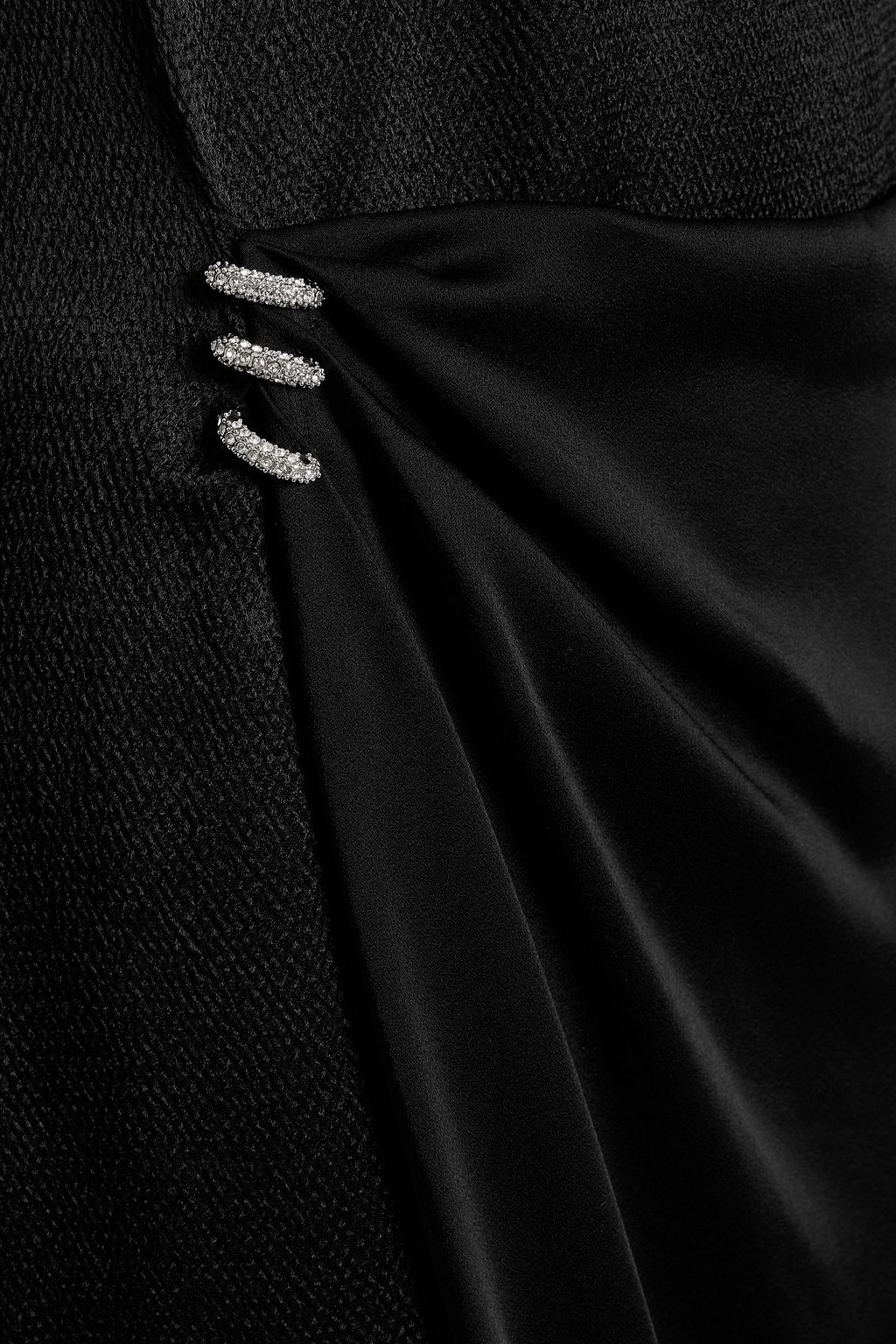 GIVENCHY Wrap-effect crystal-embellished satin and crepe midi dress