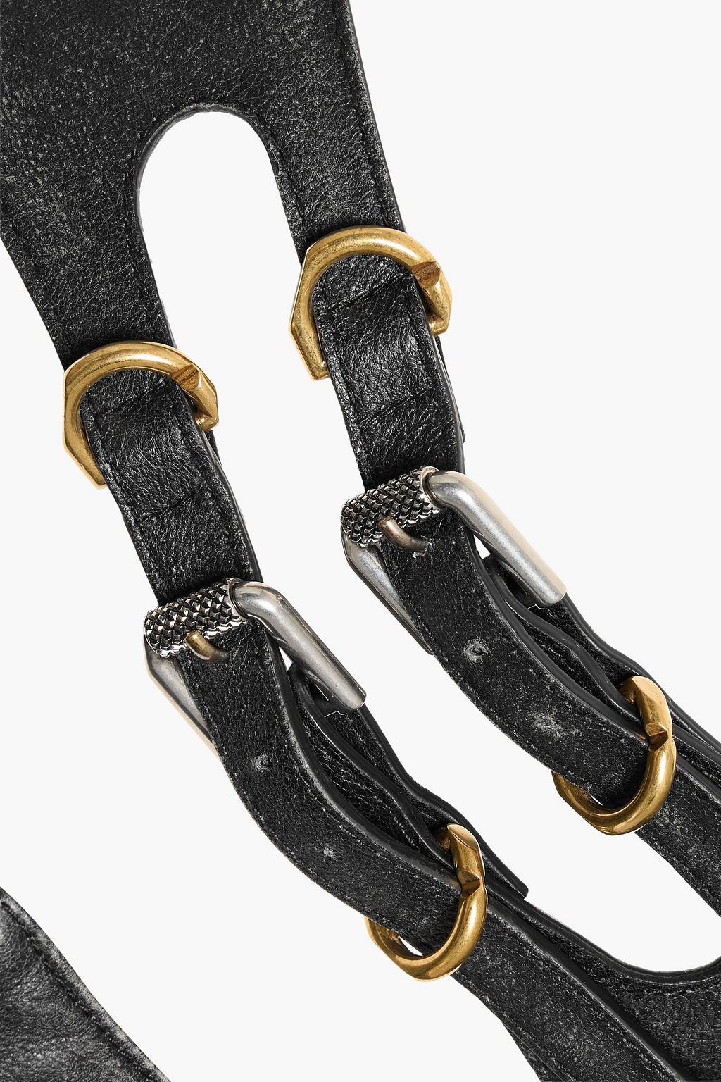 GIVENCHY Buckle-detailed cutout leather skirt