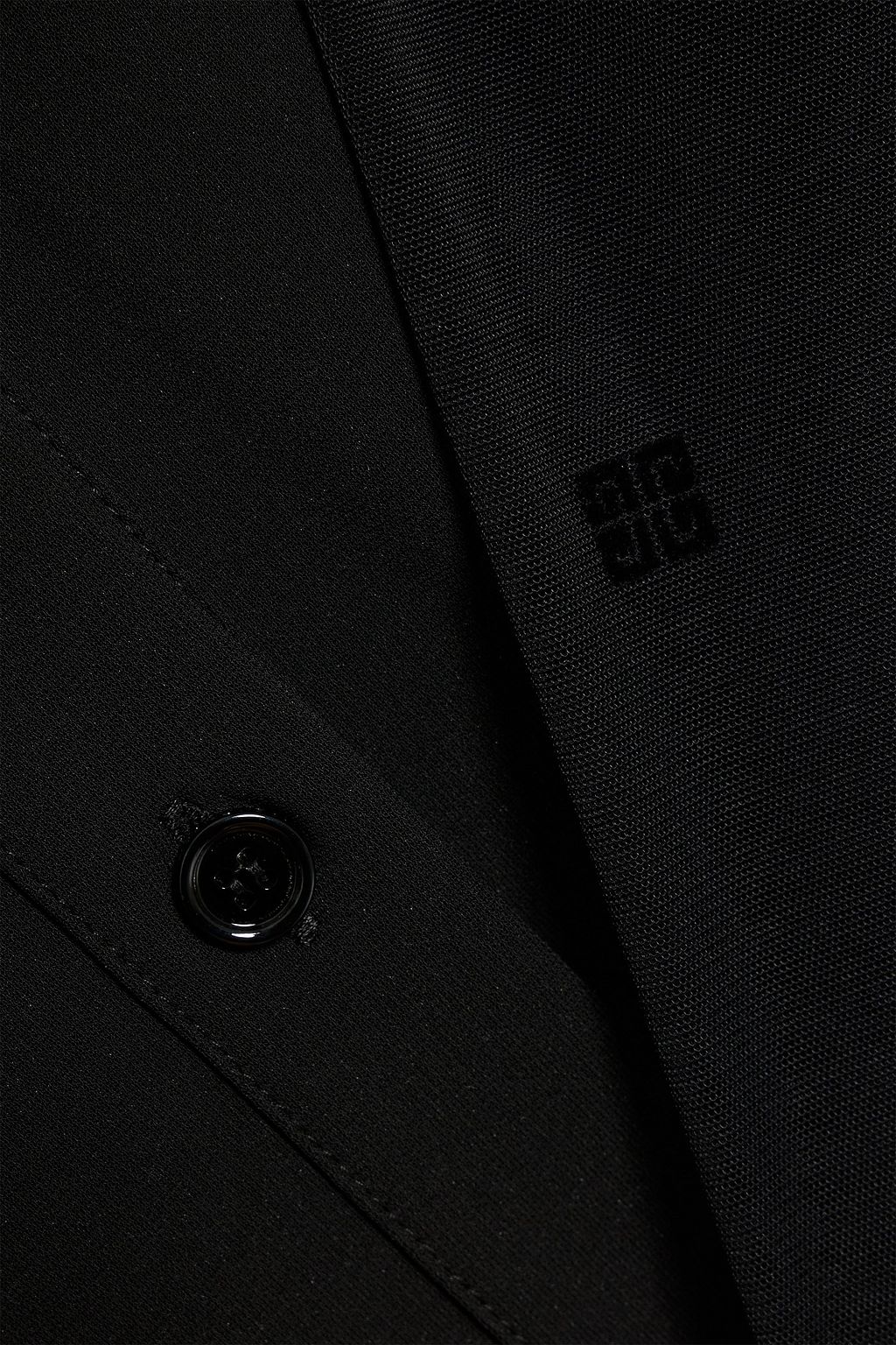 GIVENCHY Flocked mesh and stretch-crepe mini shirt dress