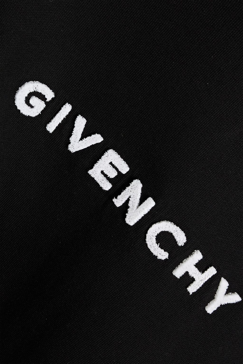 GIVENCHY Flocked French cotton-terry hoodie