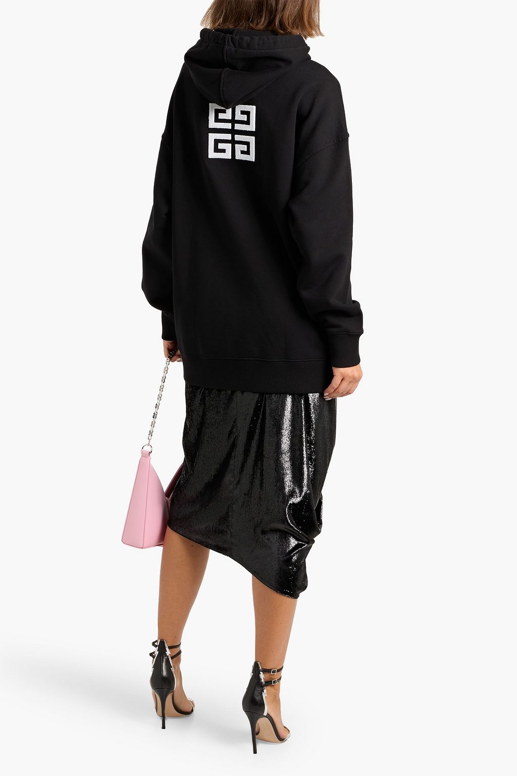 GIVENCHY Flocked French cotton-terry hoodie