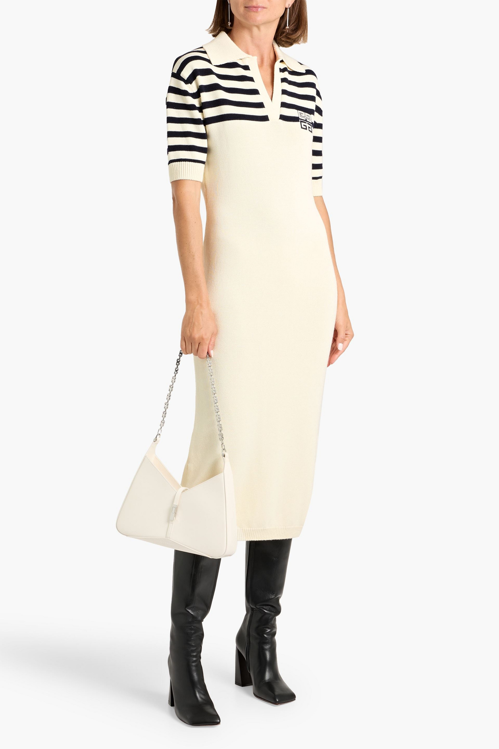 Givenchy - Striped jacquard-knit midi shirt dress | Plush