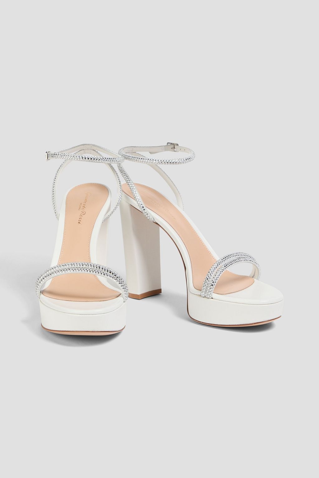 GIANVITO ROSSI Crystal-embellished suede platform sandals