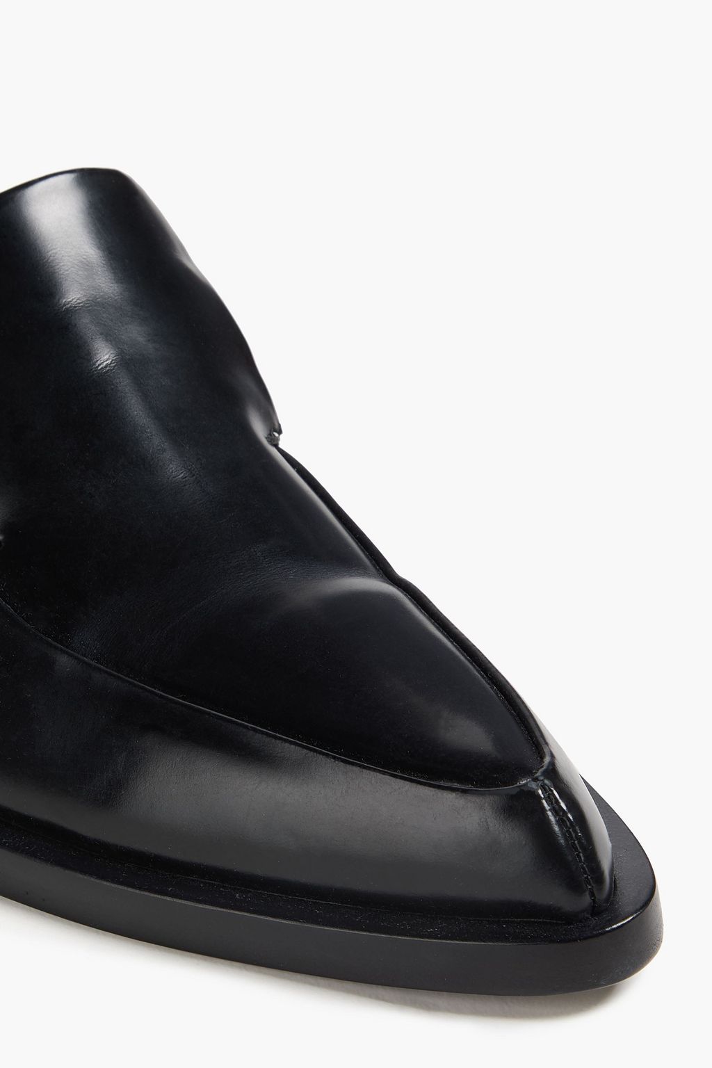 JIL SANDER Embellished glossed-leather loafers