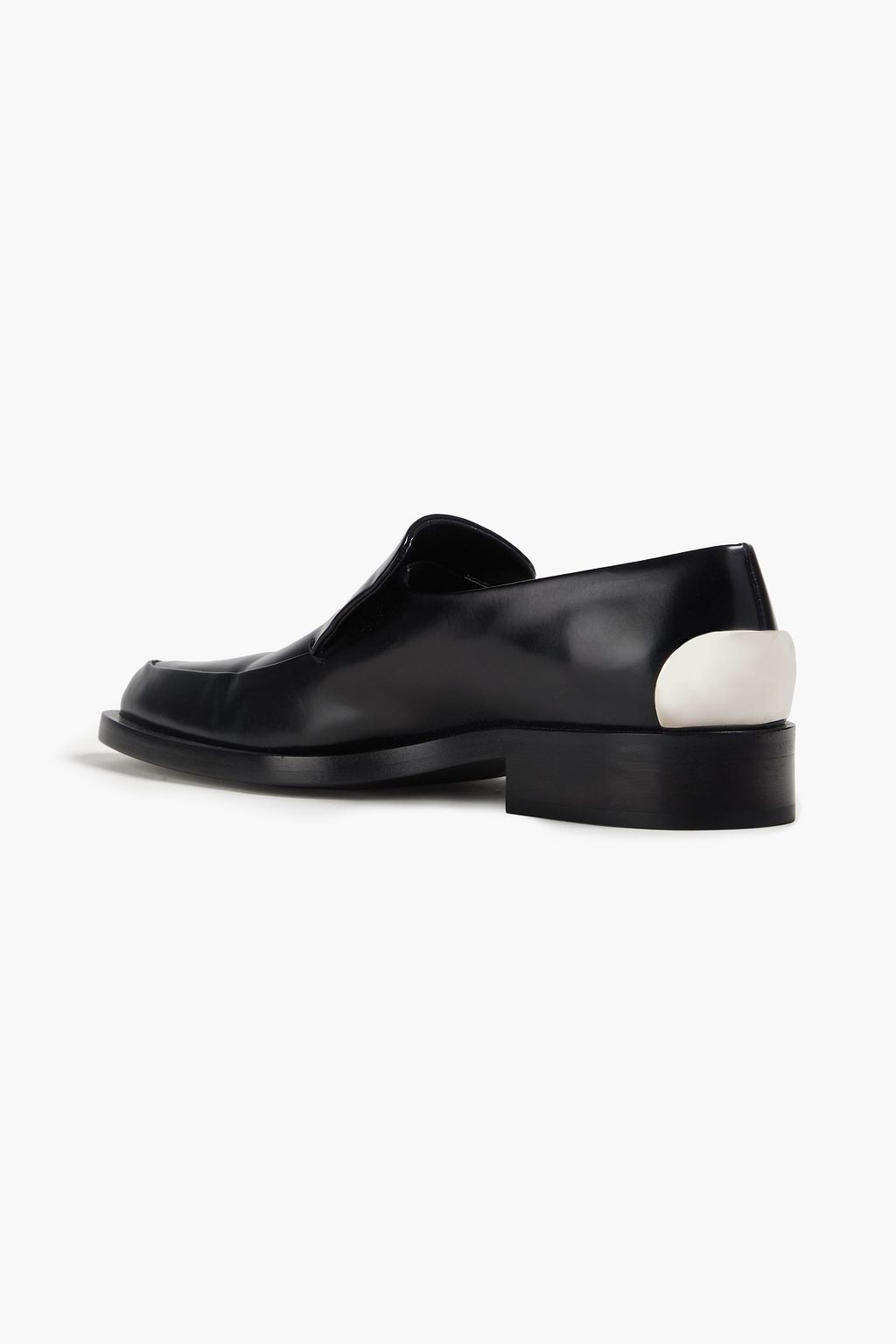 JIL SANDER Embellished glossed-leather loafers