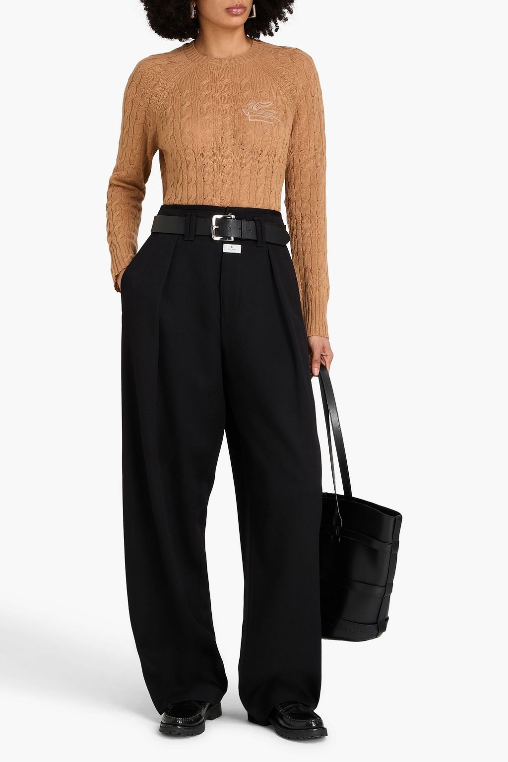 ETRO بنطال بأرجل واسعة من صوف التويل