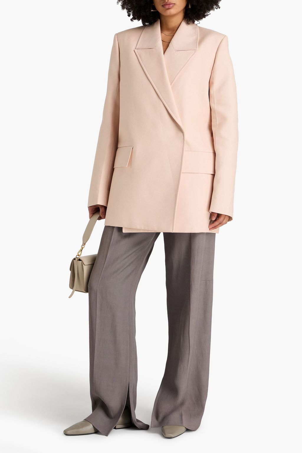 JIL SANDER Double-breasted cotton-twill blazer