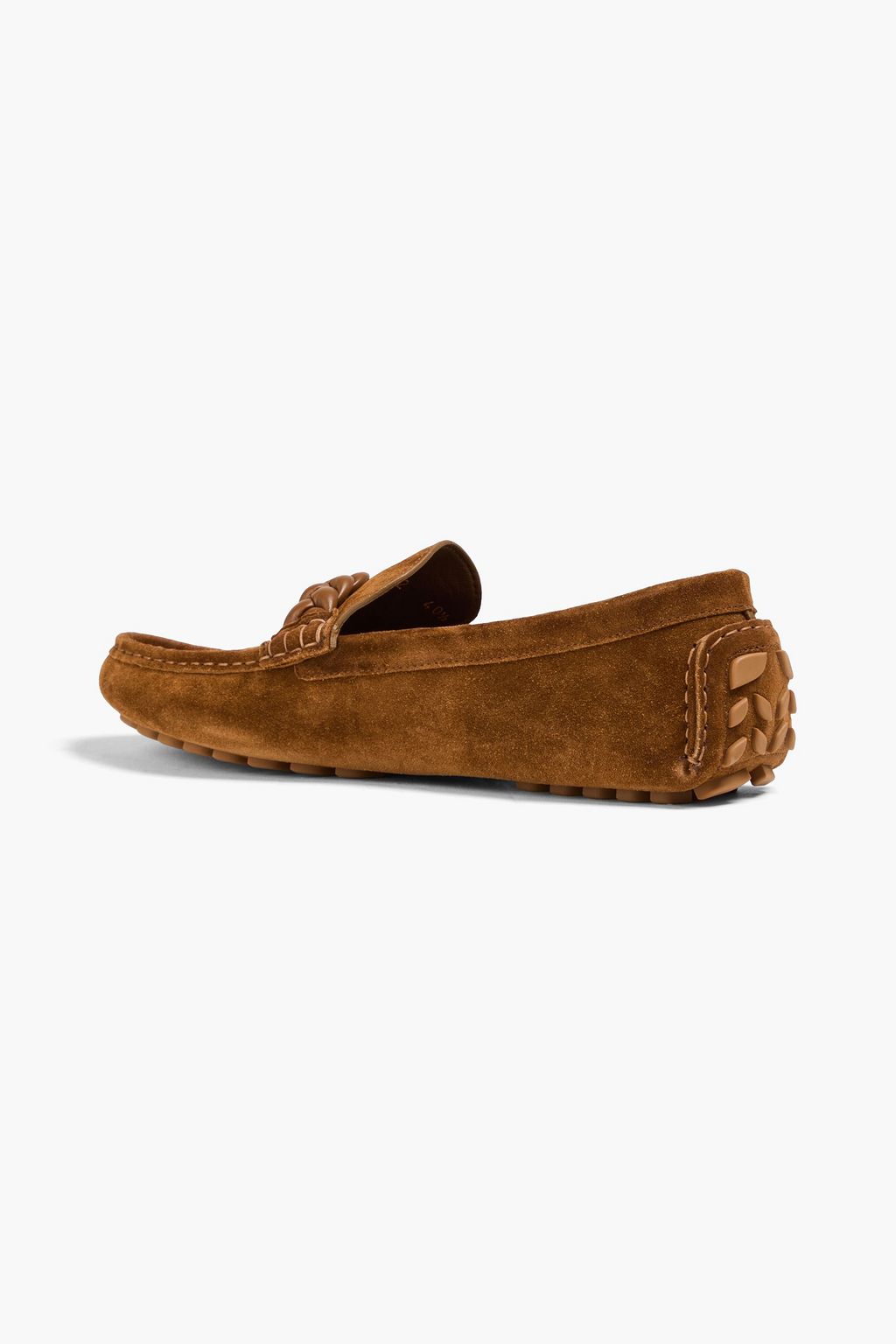 GIANVITO ROSSI Monza braided leather-trimmed suede loafers