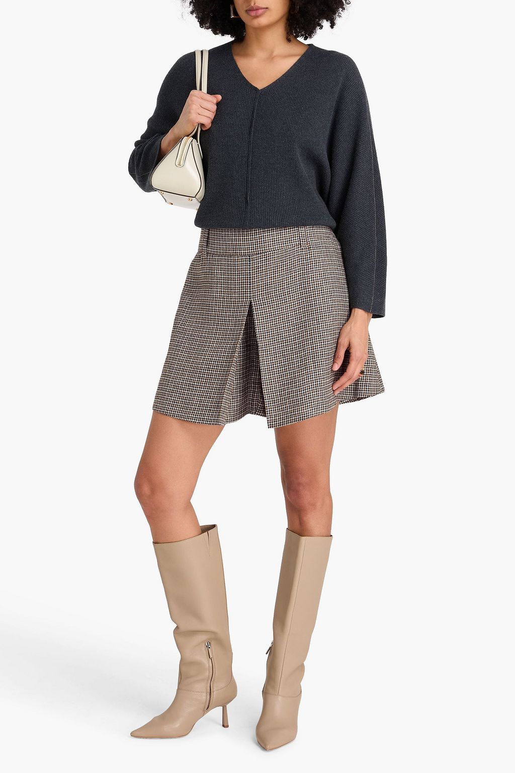 BRUNELLO CUCINELLI リネン混ツイード ショートパンツ メタリック ハウンドトゥース