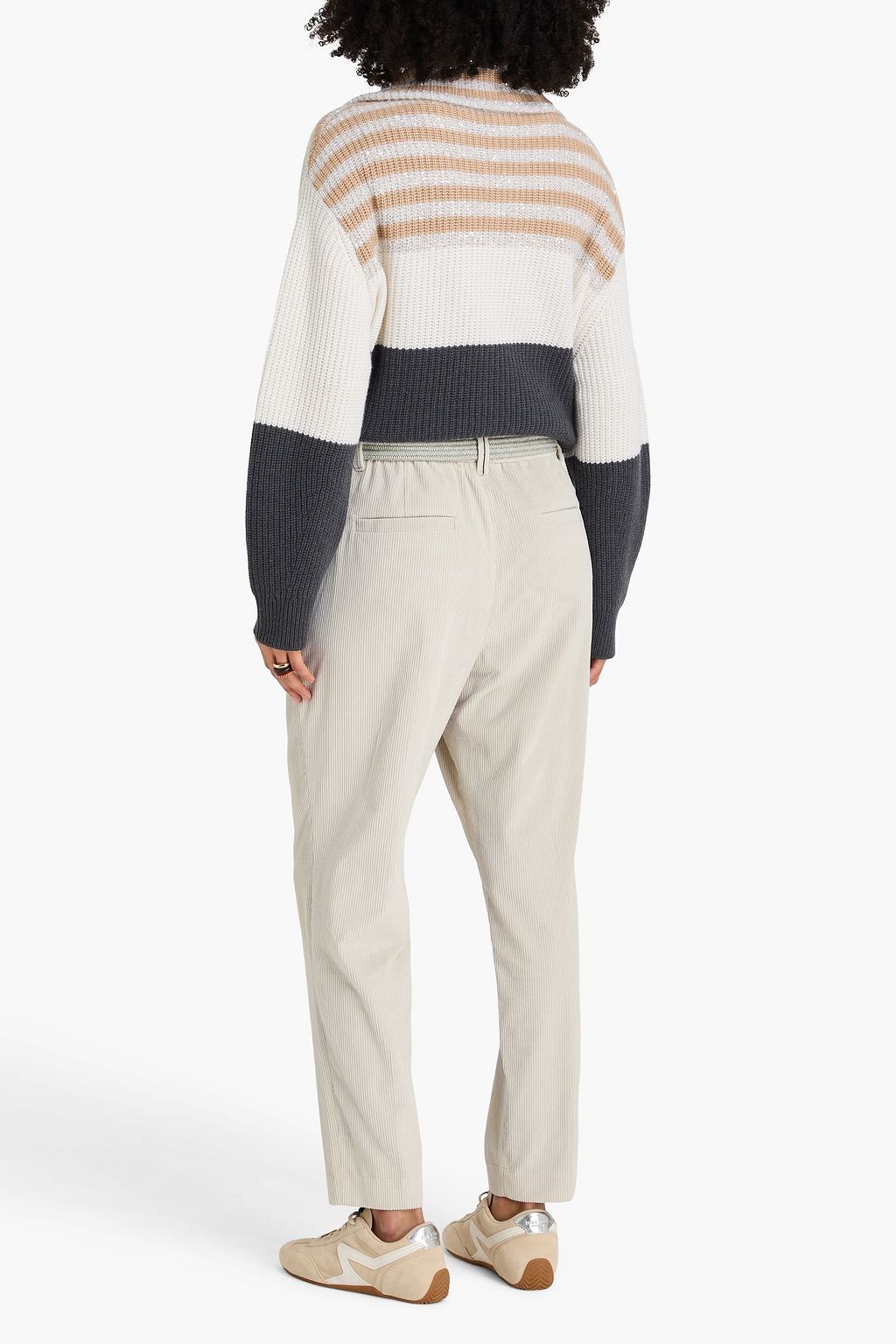 BRUNELLO CUCINELLI コットンコーデュロイ テーパードパンツ ビーズ付き