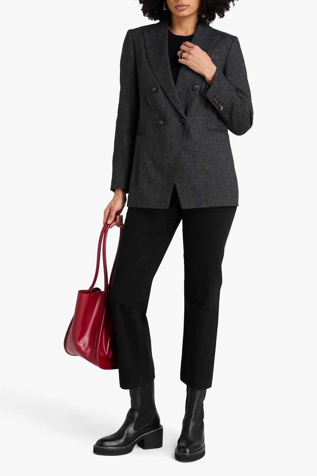 BRUNELLO CUCINELLI Double-breasted tweed blazer