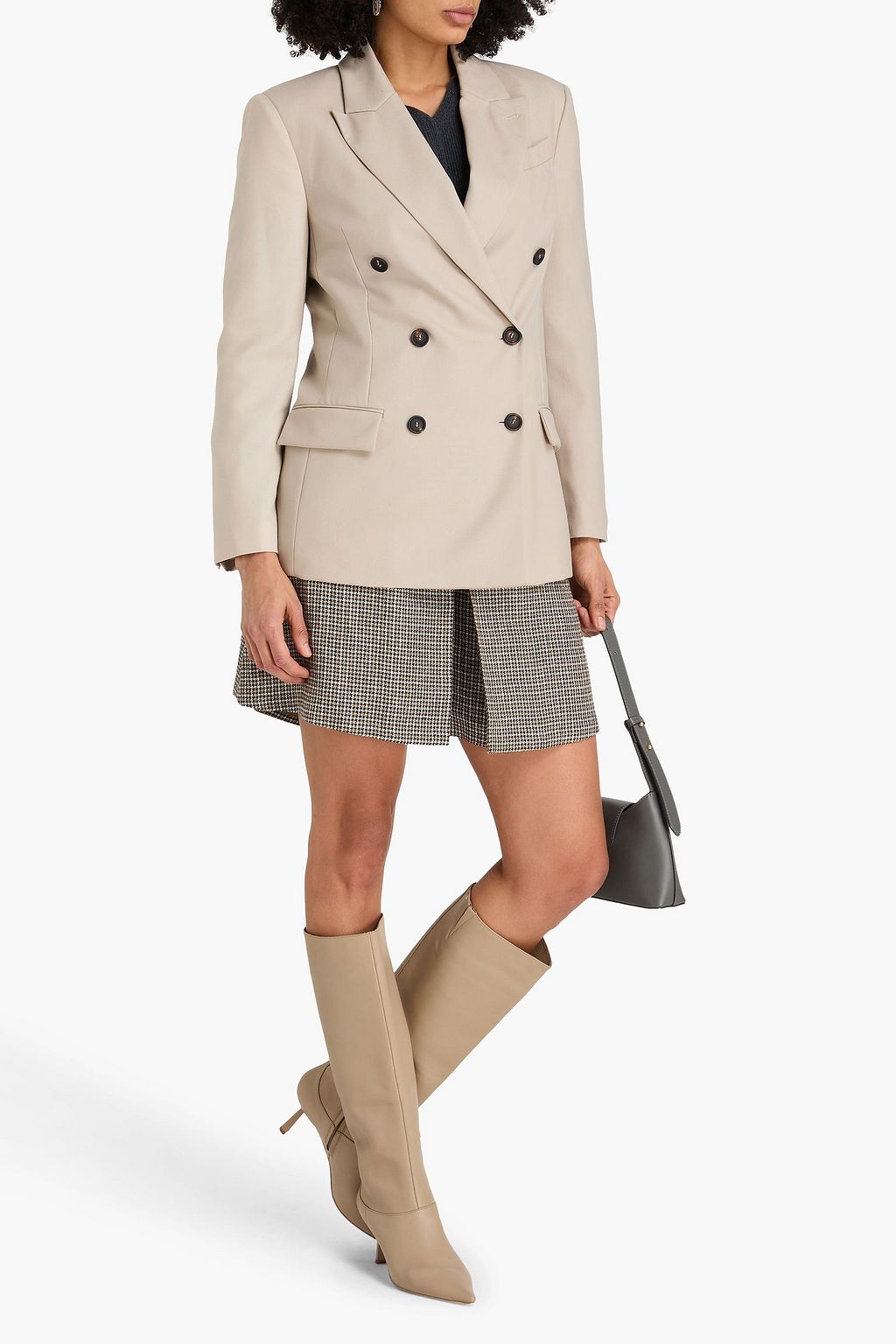 BRUNELLO CUCINELLI Doppelreihiger Blazer aus Grain de Poudre aus Wolle