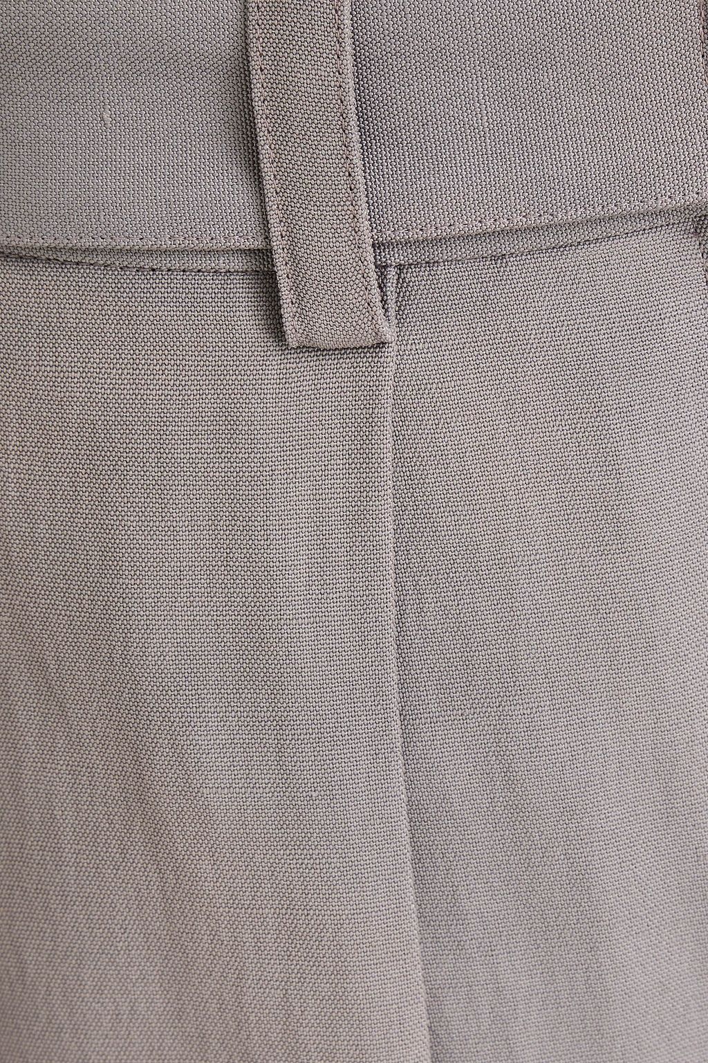 JIL SANDER Belted pleated canvas straight-leg pants