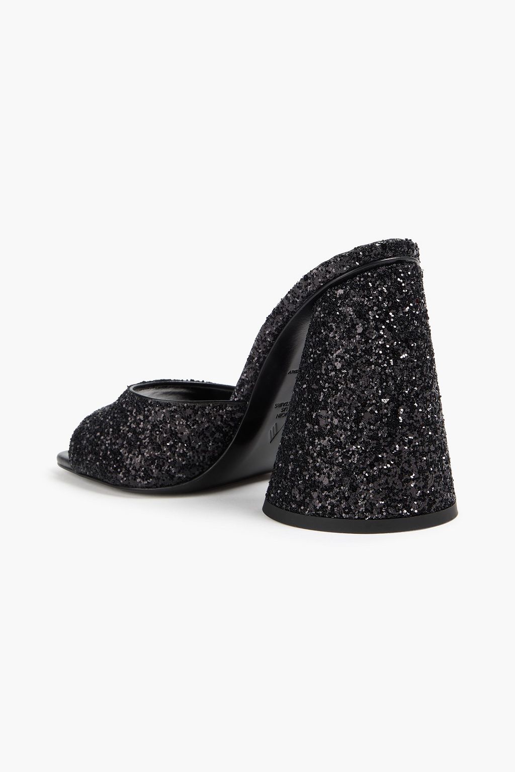 THE ATTICO Luz glittered leather mules