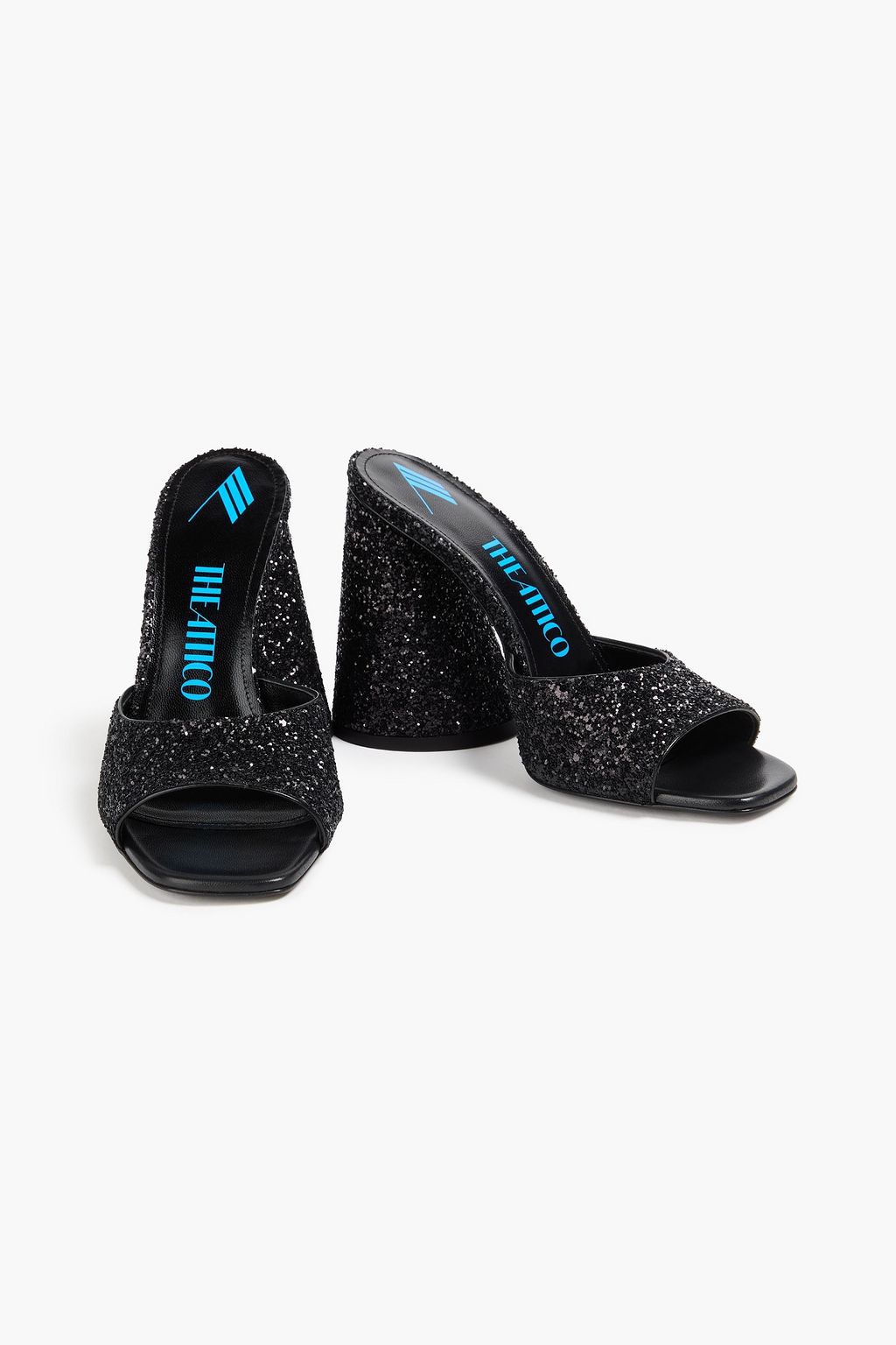 THE ATTICO Luz glittered leather mules