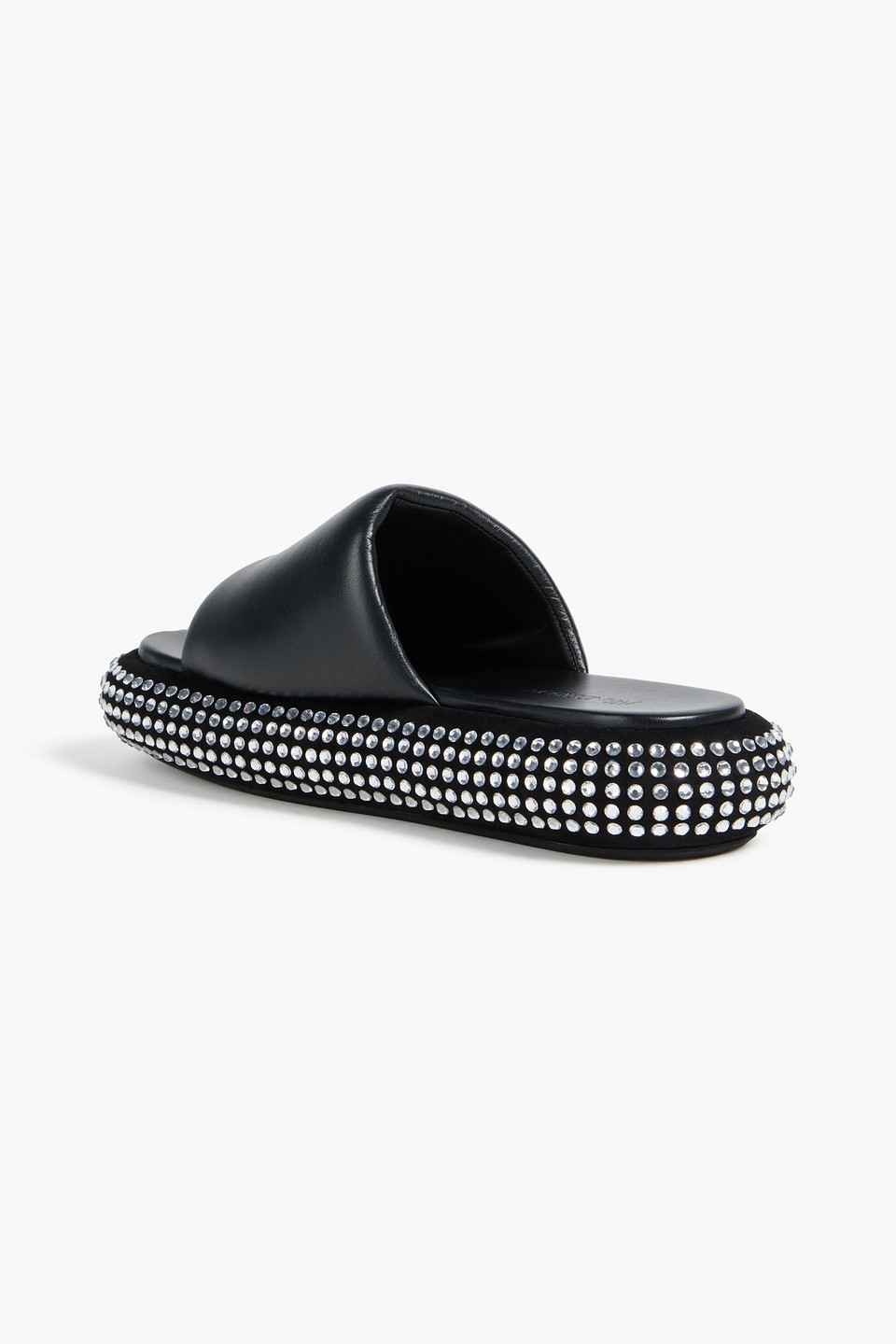  Jw Anderson - Plateau-pantoletten Aus Leder Und Veloursleder Mit Kristallverzierung - Schwarz - Eu 37 