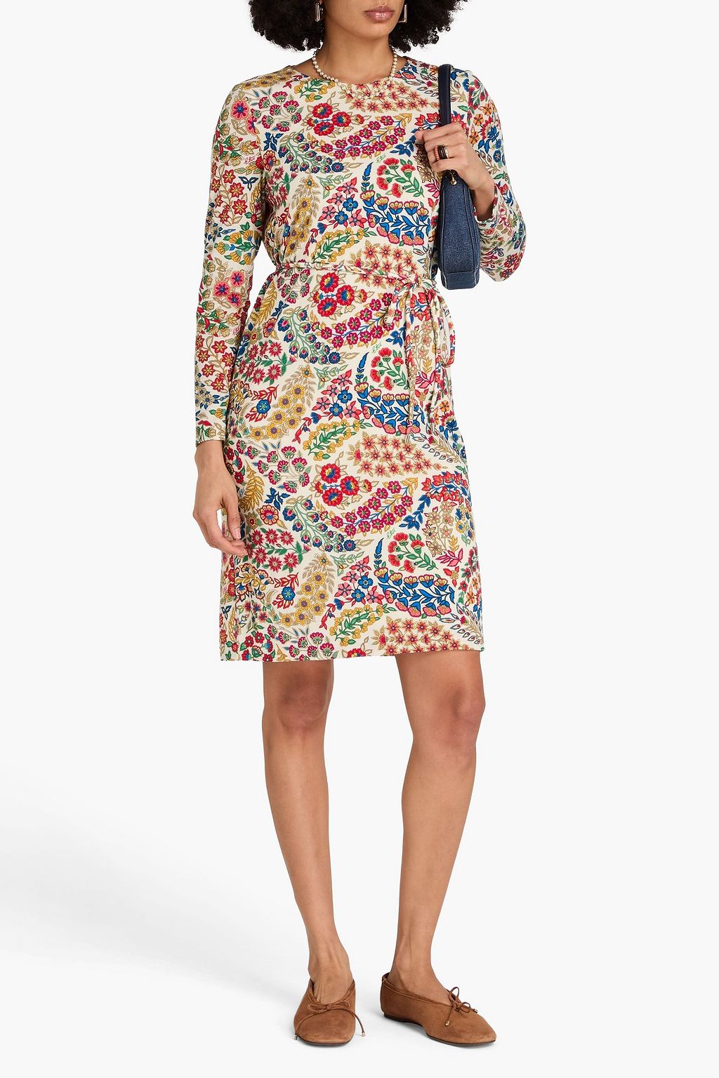 ETRO Floral-print stretch wool-blend jersey dress