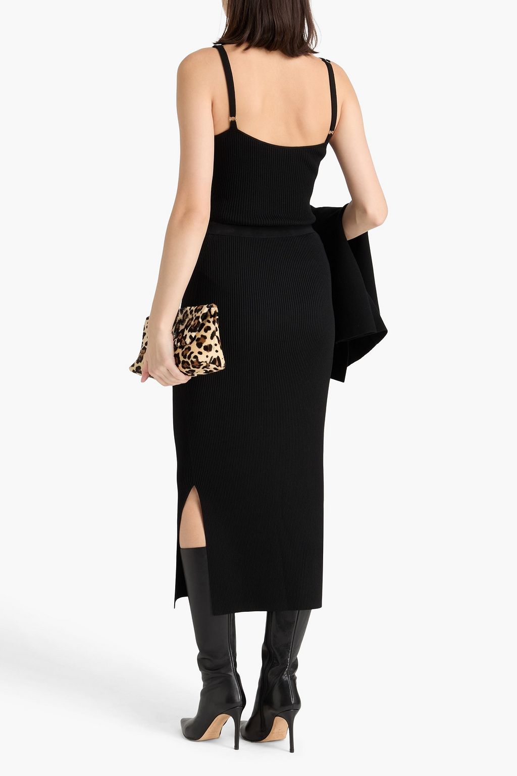 ALTUZARRA تنورة بقصّة مستقيمة متوسطة الطول من نسيج بحبكة مضلّعة